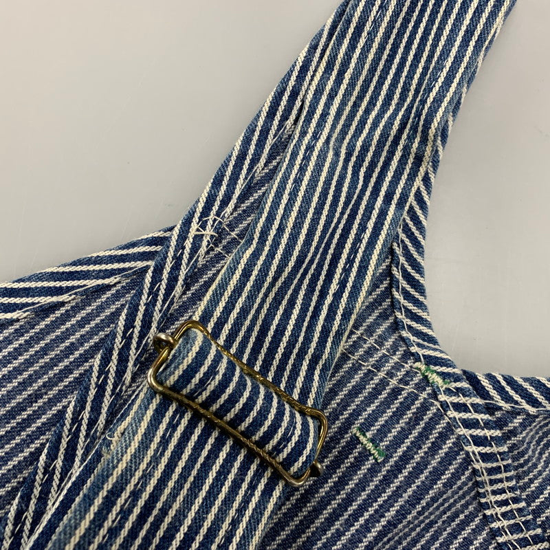【中古品】【メンズ】 KEY キー USA製 HICKORY OVERALLS ヒッコリー オーバーオール 146-260528-ya-19-izu サイズ：42×29 カラー：ネイビー×ホワイト 万代Net店