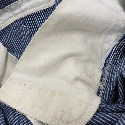 【中古品】【メンズ】 KEY キー USA製 HICKORY OVERALLS ヒッコリー オーバーオール 146-260528-ya-19-izu サイズ：42×29 カラー：ネイビー×ホワイト 万代Net店