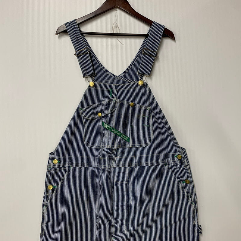 【中古品】【メンズ】 KEY キー USA製 HICKORY OVERALLS ヒッコリー オーバーオール 146-260528-ya-19-izu サイズ：42×29 カラー：ネイビー×ホワイト 万代Net店