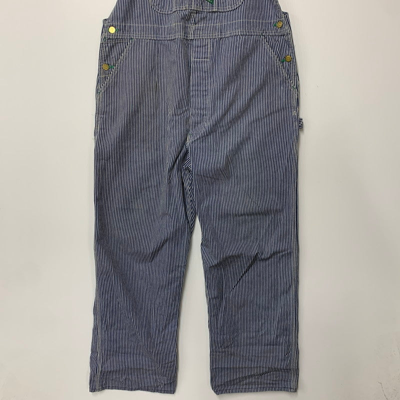 【中古品】【メンズ】 KEY キー USA製 HICKORY OVERALLS ヒッコリー オーバーオール 146-260528-ya-19-izu サイズ：42×29 カラー：ネイビー×ホワイト 万代Net店