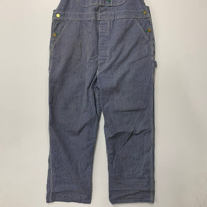 【中古品】【メンズ】 KEY キー USA製 HICKORY OVERALLS ヒッコリー オーバーオール 146-260528-ya-19-izu サイズ：42×29 カラー：ネイビー×ホワイト 万代Net店