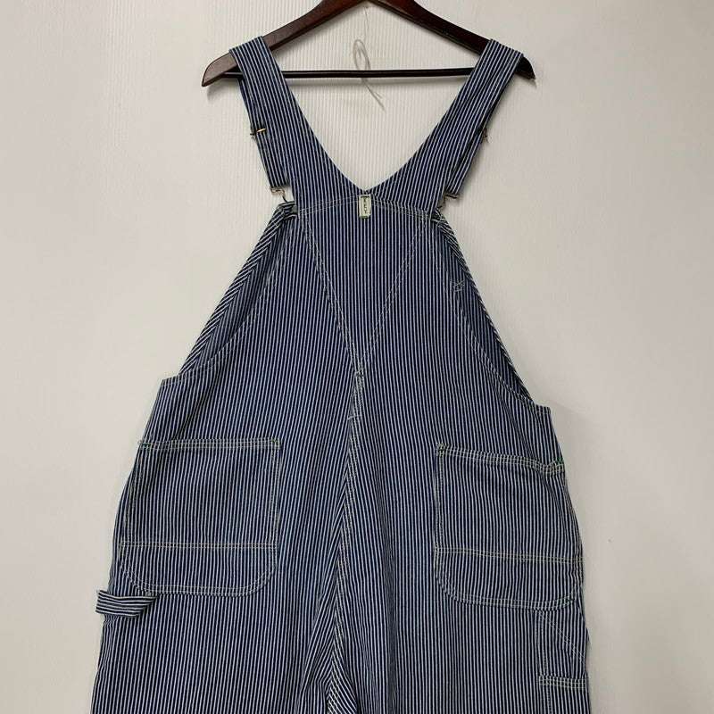 【中古品】【メンズ】 KEY キー USA製 HICKORY OVERALLS ヒッコリー オーバーオール 146-260528-ya-19-izu サイズ：42×29 カラー：ネイビー×ホワイト 万代Net店