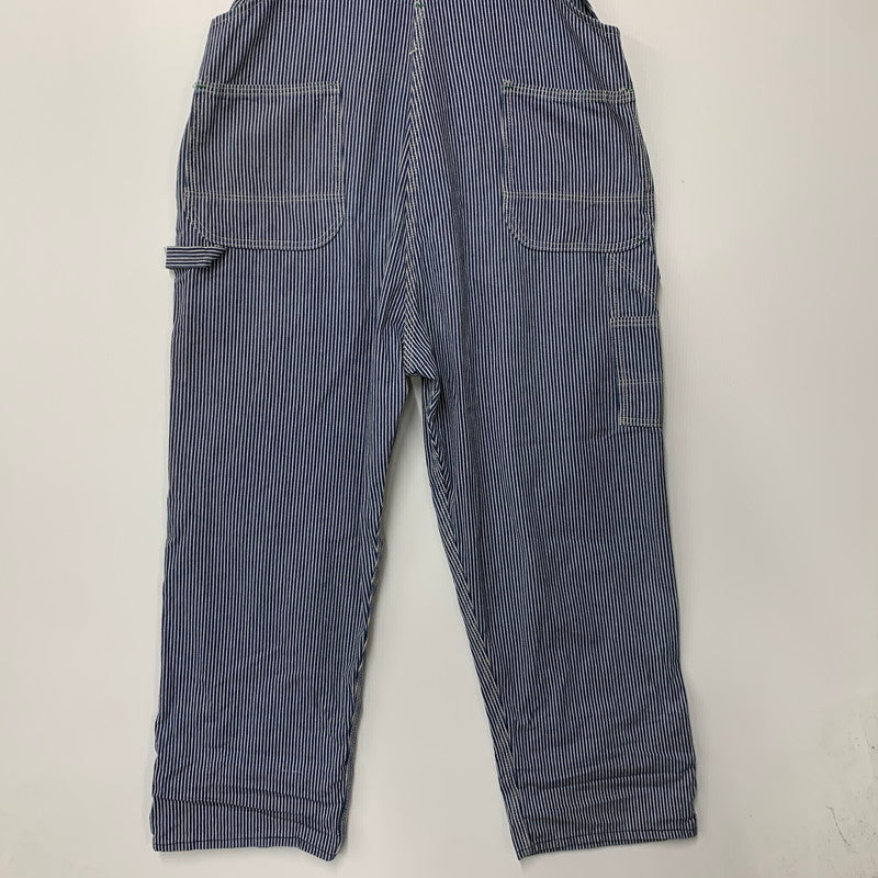 【中古品】【メンズ】 KEY キー USA製 HICKORY OVERALLS ヒッコリー オーバーオール 146-260528-ya-19-izu サイズ：42×29 カラー：ネイビー×ホワイト 万代Net店