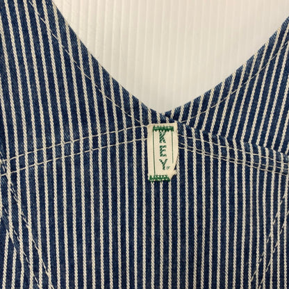 【中古品】【メンズ】 KEY キー USA製 HICKORY OVERALLS ヒッコリー オーバーオール 146-260528-ya-19-izu サイズ：42×29 カラー：ネイビー×ホワイト 万代Net店