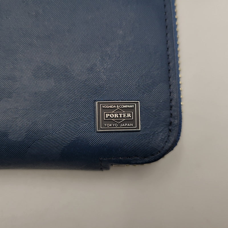 【中古品】【メンズ/レディース】 PORTER ポーター WONDER LONG WALLET 342-06033 ワンダー ロングウォレット 長財布 200-260522-as-03-izu カラー：ネイビー 万代Net店