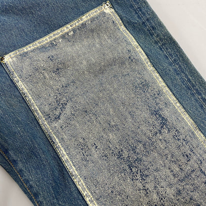 【中古品】【メンズ】 EVISU エヴィス LOT.0001 W カモメ DOUBLEKNEE PAINT DENIM PANTS ダブルニー ペイント デニム パンツ ボトムス 156-260522-kh-04-izu サイズ：38 カラー：インディゴ 万代Net店