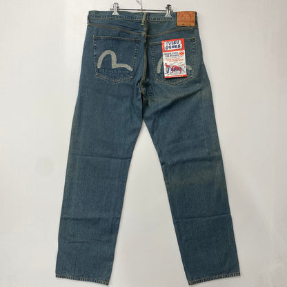 【中古品】【メンズ】 EVISU エヴィス LOT.0001 W カモメ DOUBLEKNEE PAINT DENIM PANTS ダブルニー ペイント デニム パンツ ボトムス 156-260522-kh-04-izu サイズ：38 カラー：インディゴ 万代Net店