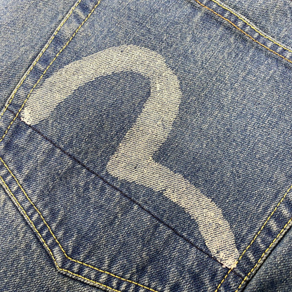 【中古品】【メンズ】 EVISU エヴィス LOT.0001 W カモメ DOUBLEKNEE PAINT DENIM PANTS ダブルニー ペイント デニム パンツ ボトムス 156-260522-kh-04-izu サイズ：38 カラー：インディゴ 万代Net店