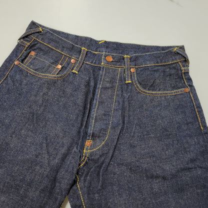 【中古品】【メンズ】 EVISU エヴィス PAINT CINCH BACK DENIM PANTS ペイント シンチバック デニムパンツ 大黒様 刺繍 カモメ ジーンズ 156-260522-as-19-izu サイズ：32 カラー：インディゴ 万代Net店