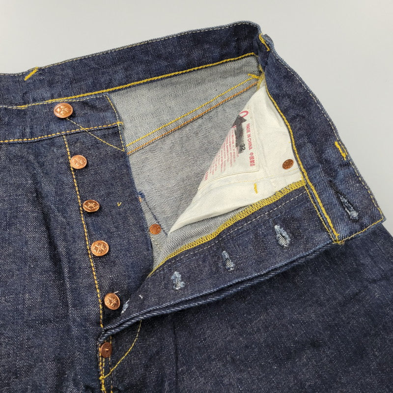 【中古品】【メンズ】 EVISU エヴィス PAINT CINCH BACK DENIM PANTS ペイント シンチバック デニムパンツ 大黒様 刺繍 カモメ ジーンズ 156-260522-as-19-izu サイズ：32 カラー：インディゴ 万代Net店