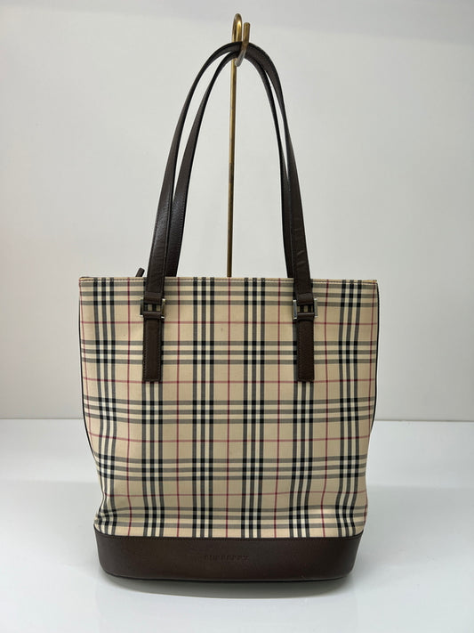 【中古品】【レディース】 BURBERRY バーバリー NOVA CHECK CANVAS TOTE BAG ノバチェック キャンバス トートバッグ カバン 178-260704-kk-03-hon カラー：ベージュ 万代Net店