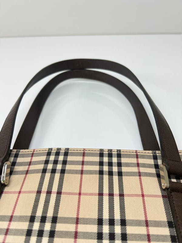 【中古品】【レディース】 BURBERRY バーバリー NOVA CHECK CANVAS TOTE BAG ノバチェック キャンバス トートバッグ カバン 178-260704-kk-03-hon カラー：ベージュ 万代Net店