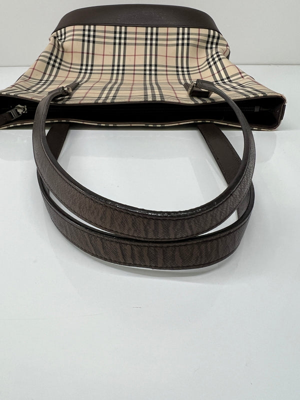 【中古品】【レディース】 BURBERRY バーバリー NOVA CHECK CANVAS TOTE BAG ノバチェック キャンバス トートバッグ カバン 178-260704-kk-03-hon カラー：ベージュ 万代Net店