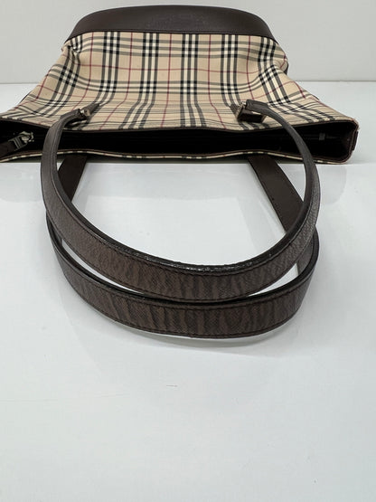 【中古品】【レディース】 BURBERRY バーバリー NOVA CHECK CANVAS TOTE BAG ノバチェック キャンバス トートバッグ カバン 178-260704-kk-03-hon カラー：ベージュ 万代Net店