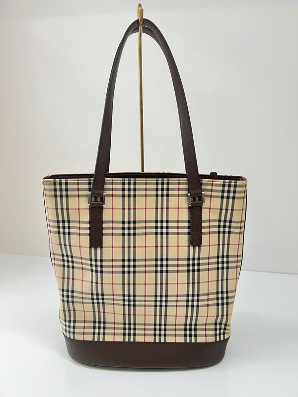 【中古品】【レディース】 BURBERRY バーバリー NOVA CHECK CANVAS TOTE BAG ノバチェック キャンバス トートバッグ カバン 178-260704-kk-03-hon カラー：ベージュ 万代Net店