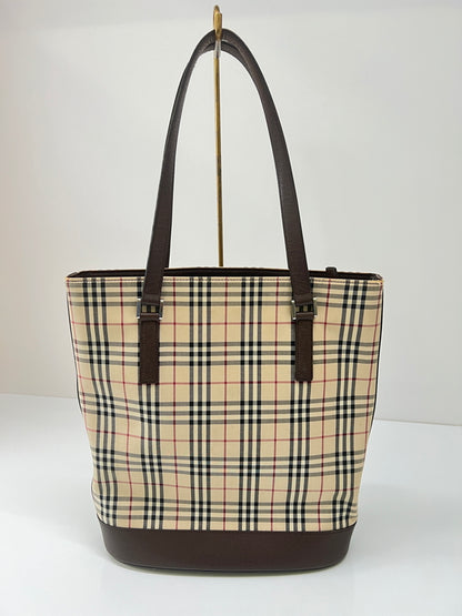 【中古品】【レディース】 BURBERRY バーバリー NOVA CHECK CANVAS TOTE BAG ノバチェック キャンバス トートバッグ カバン 178-260704-kk-03-hon カラー：ベージュ 万代Net店