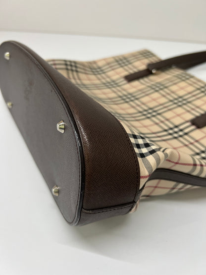 【中古品】【レディース】 BURBERRY バーバリー NOVA CHECK CANVAS TOTE BAG ノバチェック キャンバス トートバッグ カバン 178-260704-kk-03-hon カラー：ベージュ 万代Net店