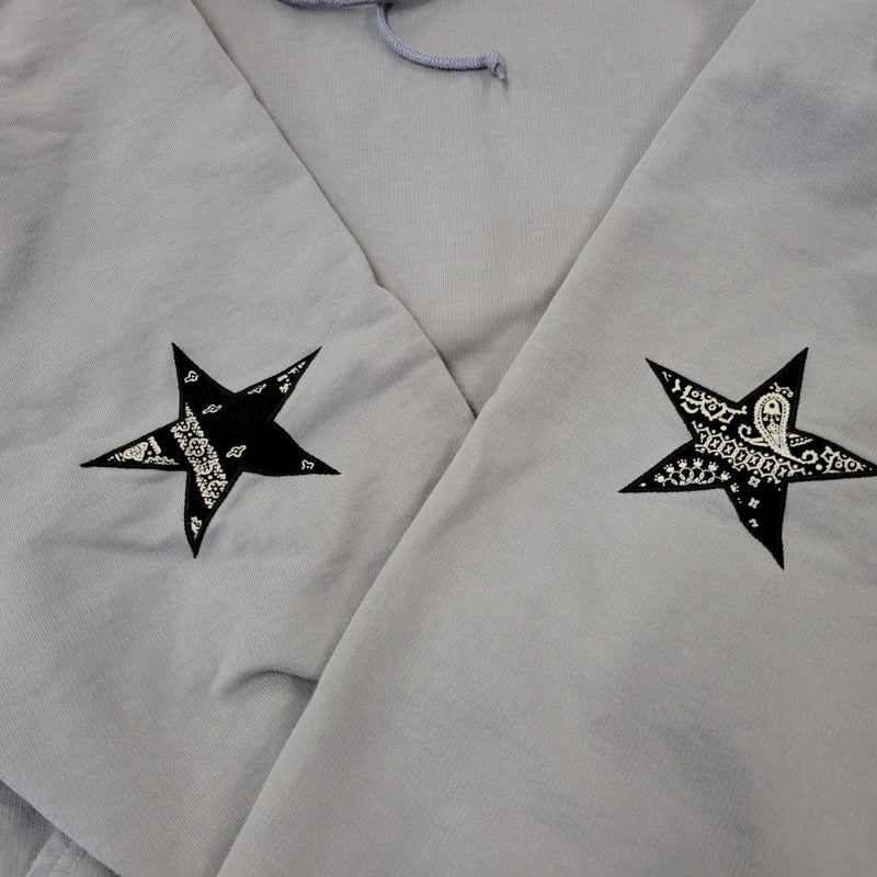 【中古品】【メンズ】 SOPHNET. ソフネット SOPH-222042 BANDANA STAR ELBOW PATCHED BIG SWEAT HOODIE バンダナ スター エルボー パッチ ビッグ スウェット フーディー トップス 長袖 142-260710-cs-18-izu サイズ：XL カラー：グレー系 万代Net店