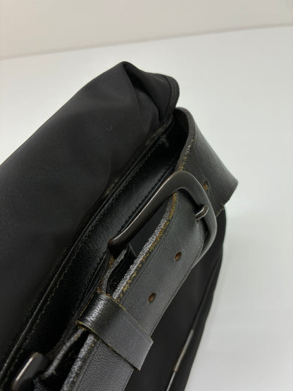 【中古品】【メンズ】 LUGGAGE LABEL ラゲッジレーベル LEATHER BELT NYLON WAIST BAG レザーベルト ナイロンウエストバッグ カバン 178-260705-kk-20-hon カラー：ブラック 万代Net店
