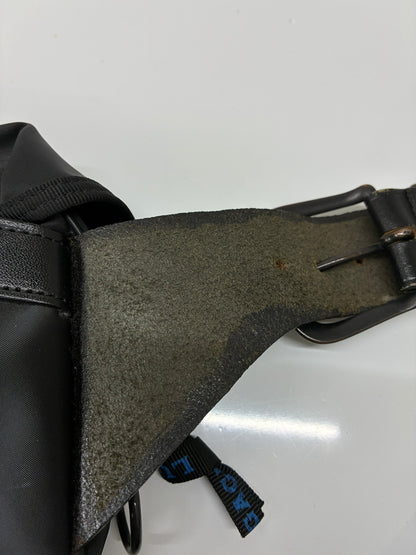 【中古品】【メンズ】 LUGGAGE LABEL ラゲッジレーベル LEATHER BELT NYLON WAIST BAG レザーベルト ナイロンウエストバッグ カバン 178-260705-kk-20-hon カラー：ブラック 万代Net店