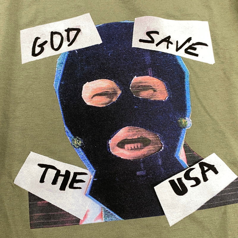 【中古美品】【メンズ】 SUPREME シュプリーム GOD SAVE US TEE ゴッド セイブ アス Tシャツ トップス 149-260523-kh-15-izu サイズ：L カラー：ライトオリーブ 万代Net店