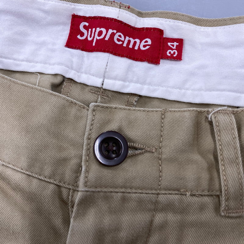 【中古品】【メンズ】 SUPREME シュプリーム サテンタグ CHINO SHORTS チノ ショーツ ショートパンツ パンツ ボトムス 149-260523-kh-16-izu サイズ：34 カラー：ベージュ 万代Net店
