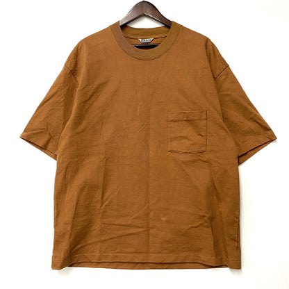 【中古品】【メンズ】 AURALEE オーラリー STAND-UP TEE A22ST01SU スタンドアップ Tシャツ 半袖 140-260610-as-09-izu サイズ：5 カラー：ブラウン 万代Net店