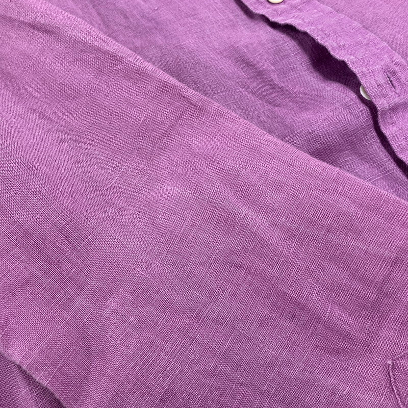 【中古品】【メンズ】 RALPH LAUREN ラルフローレン 0200011589 RELAXED FIT BD L/S LINEN SHIRT リラクストフィット ボタンダウン ロングスリーブ リネン シャツ トップス 長袖 147-260528-ya-16-izu サイズ：M カラー：ライトパープル 万代Net店