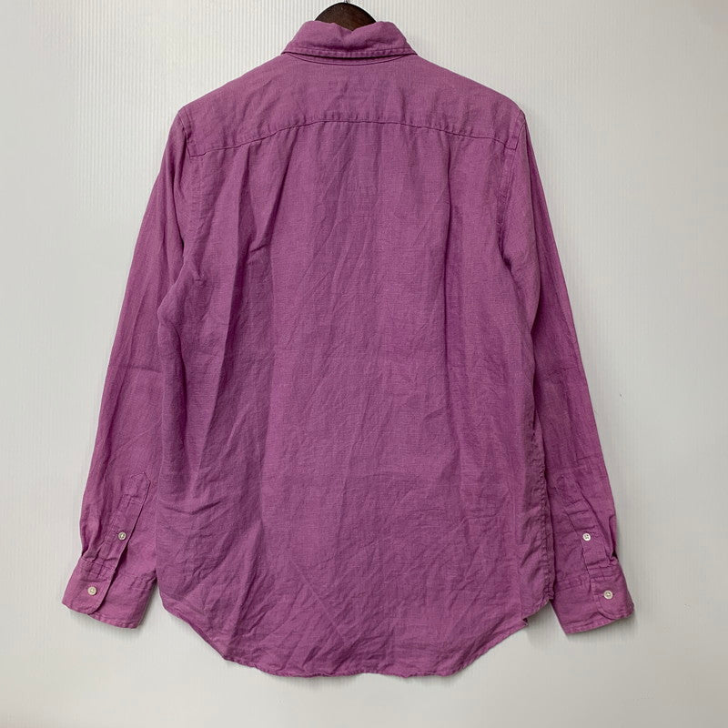 【中古品】【メンズ】 RALPH LAUREN ラルフローレン 0200011589 RELAXED FIT BD L/S LINEN SHIRT リラクストフィット ボタンダウン ロングスリーブ リネン シャツ トップス 長袖 147-260528-ya-16-izu サイズ：M カラー：ライトパープル 万代Net店