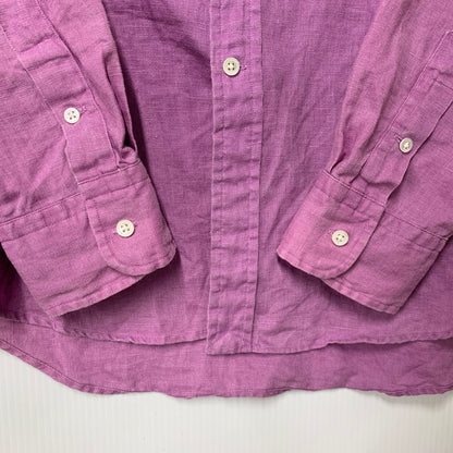 【中古品】【メンズ】 RALPH LAUREN ラルフローレン 0200011589 RELAXED FIT BD L/S LINEN SHIRT リラクストフィット ボタンダウン ロングスリーブ リネン シャツ トップス 長袖 147-260528-ya-16-izu サイズ：M カラー：ライトパープル 万代Net店