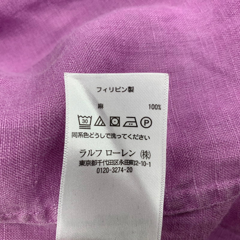 【中古品】【メンズ】 RALPH LAUREN ラルフローレン 0200011589 RELAXED FIT BD L/S LINEN SHIRT リラクストフィット ボタンダウン ロングスリーブ リネン シャツ トップス 長袖 147-260528-ya-16-izu サイズ：M カラー：ライトパープル 万代Net店