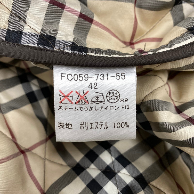 【中古品】【メンズ】 BURBERRY LONDON バーバリーロンドン FC059-731-55 NOVACHECK QUILTING JACKET ノバチェック キルティング ジャケット アウター 141-260523-kh-19-izu サイズ：42 カラー：ブラウン 万代Net店