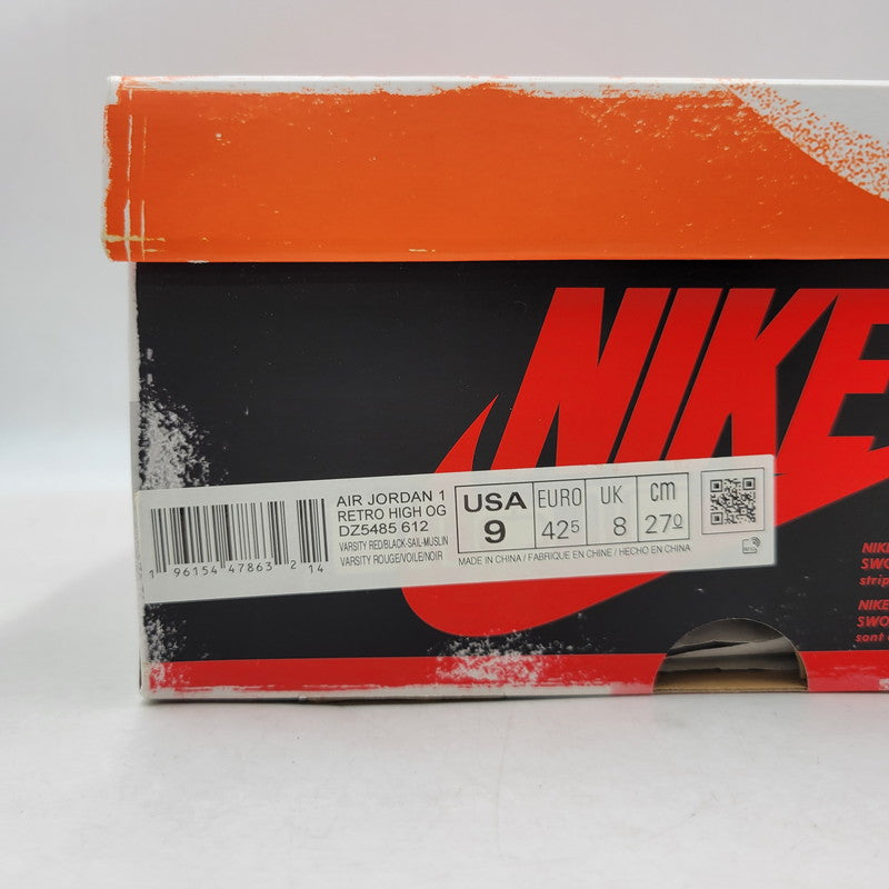 【中古品】【メンズ】 NIKE ナイキ AIR JORDAN 1 RETRO HIGH OG DZ5485-612 エア ジョーダン 1 レトロ ハイ OG スニーカー 靴 160-260524-as-09-izu サイズ：27cm カラー：VARSITY RED/BLACK-SAIL-MUSLIN 万代Net店