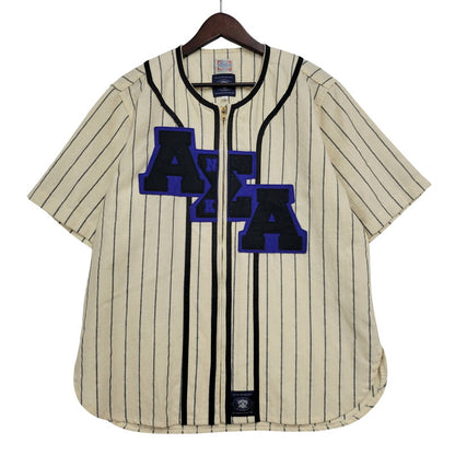 【中古品】【メンズ】 A BATHING APE アベイシングエイプ × EBBETS FIELD FLANNELS エベッツフィールドフランネル BASEBALL S/S SHIRT ベースボール 半袖 シャツ 142-260524-as-15-izu サイズ：L カラー：クリーム系 万代Net店