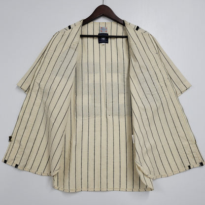 【中古品】【メンズ】 A BATHING APE アベイシングエイプ × EBBETS FIELD FLANNELS エベッツフィールドフランネル BASEBALL S/S SHIRT ベースボール 半袖 シャツ 142-260524-as-15-izu サイズ：L カラー：クリーム系 万代Net店