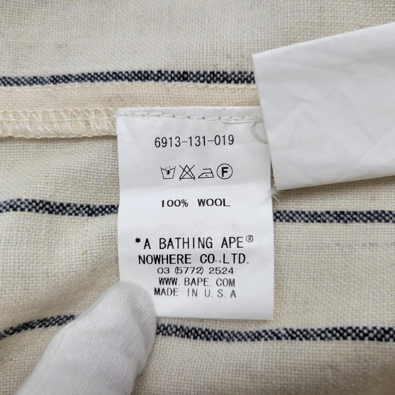 【中古品】【メンズ】 A BATHING APE アベイシングエイプ × EBBETS FIELD FLANNELS エベッツフィールドフランネル BASEBALL S/S SHIRT ベースボール 半袖 シャツ 142-260524-as-15-izu サイズ：L カラー：クリーム系 万代Net店