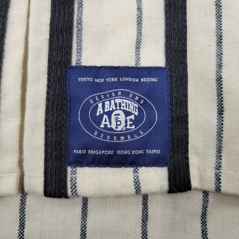 【中古品】【メンズ】 A BATHING APE アベイシングエイプ × EBBETS FIELD FLANNELS エベッツフィールドフランネル BASEBALL S/S SHIRT ベースボール 半袖 シャツ 142-260524-as-15-izu サイズ：L カラー：クリーム系 万代Net店