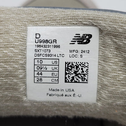 【中古品】【メンズ】 NEW BALANCE ニューバランス U998GR スニーカー シューズ 靴 162-260524-as-10-izu サイズ：28cm カラー：グレー 万代Net店