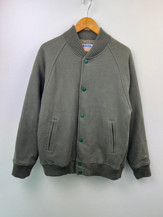 【中古品】【メンズ】 RUSSELL ATHLETIC ラッセルアスレチック VARSITY JACKET バーシティージャケット ライトアウター スタジャン 178-260627-kk-07-hon サイズ：M カラー：グレー 万代Net店