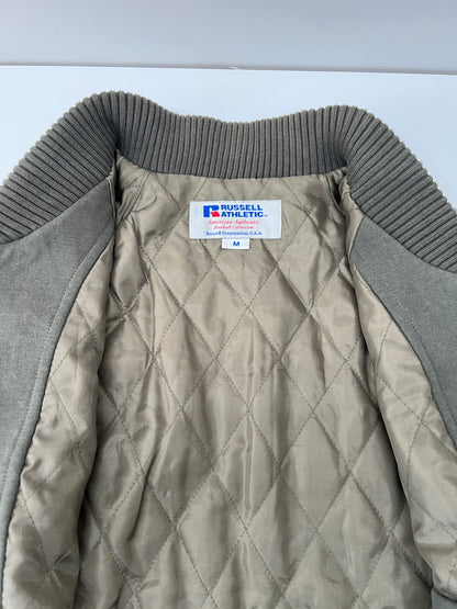 【中古品】【メンズ】 RUSSELL ATHLETIC ラッセルアスレチック VARSITY JACKET バーシティージャケット ライトアウター スタジャン 178-260627-kk-07-hon サイズ：M カラー：グレー 万代Net店