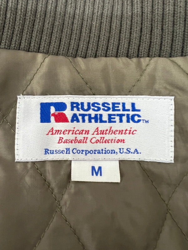 【中古品】【メンズ】 RUSSELL ATHLETIC ラッセルアスレチック VARSITY JACKET バーシティージャケット ライトアウター スタジャン 178-260627-kk-07-hon サイズ：M カラー：グレー 万代Net店