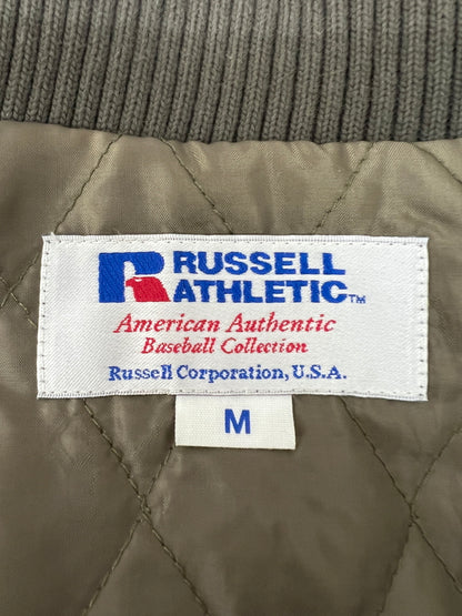 【中古品】【メンズ】 RUSSELL ATHLETIC ラッセルアスレチック VARSITY JACKET バーシティージャケット ライトアウター スタジャン 178-260627-kk-07-hon サイズ：M カラー：グレー 万代Net店