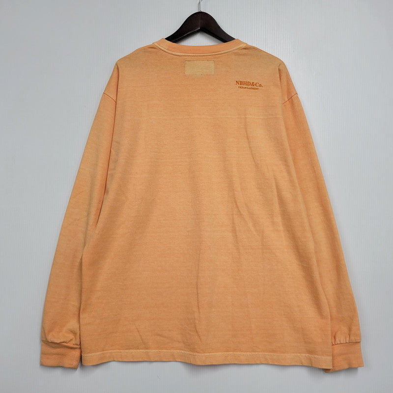【中古品】【メンズ】 NEIGHBORHOOD ネイバーフッド PIGMENT DYED CREWNECK LS 261FPNH-CSM12 ピグメントダイ クルーネック ロングスリーブ 長袖 トップス 142-260524-as-14-izu サイズ：L カラー：オレンジ 万代Net店