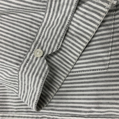 【中古品】【メンズ】 A BATHING APE アベイシングエイプ 1910-131-035 STRIPE BD S/S SHIRT ストライプ ボタンダウン ショートスリーブ シャツ トップス 半袖 142-260528-ya-15-izu サイズ：L カラー：白×グレー 万代Net店