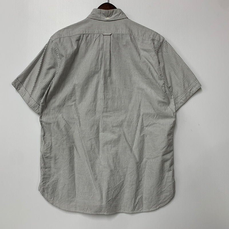 【中古品】【メンズ】 A BATHING APE アベイシングエイプ 1910-131-035 STRIPE BD S/S SHIRT ストライプ ボタンダウン ショートスリーブ シャツ トップス 半袖 142-260528-ya-15-izu サイズ：L カラー：白×グレー 万代Net店