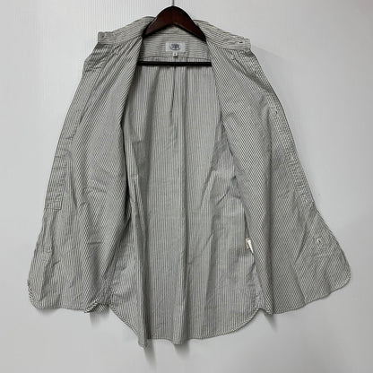 【中古品】【メンズ】 A BATHING APE アベイシングエイプ 1910-131-035 STRIPE BD S/S SHIRT ストライプ ボタンダウン ショートスリーブ シャツ トップス 半袖 142-260528-ya-15-izu サイズ：L カラー：白×グレー 万代Net店