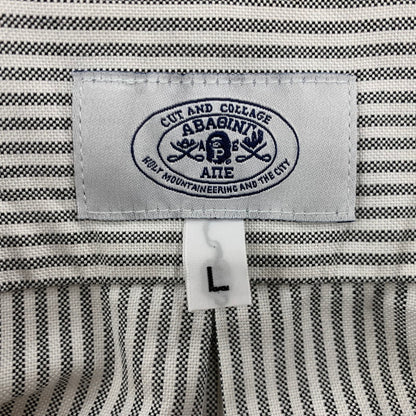 【中古品】【メンズ】 A BATHING APE アベイシングエイプ 1910-131-035 STRIPE BD S/S SHIRT ストライプ ボタンダウン ショートスリーブ シャツ トップス 半袖 142-260528-ya-15-izu サイズ：L カラー：白×グレー 万代Net店
