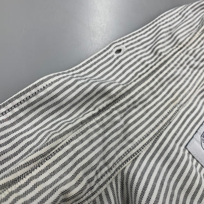 【中古品】【メンズ】 A BATHING APE アベイシングエイプ 1910-131-035 STRIPE BD S/S SHIRT ストライプ ボタンダウン ショートスリーブ シャツ トップス 半袖 142-260528-ya-15-izu サイズ：L カラー：白×グレー 万代Net店