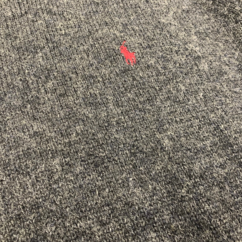 【中古品】【メンズ】 POLO by RALPH LAUREN ポロバイラルフローレン 90’S WOOL KNIT SHIRT ウール ニット シャツ トップス 長袖 146-260528-ya-18-izu サイズ：L カラー：グレー 万代Net店