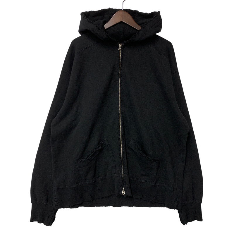 【中古品】【メンズ】 ANCELLM アンセルム ANC-CT44 24AW CRASH ZIP HOODIE クラッシュ ジップ フーディー トップス 長袖 140-260525-cs-15-izu サイズ：1 カラー：ブラック 万代Net店